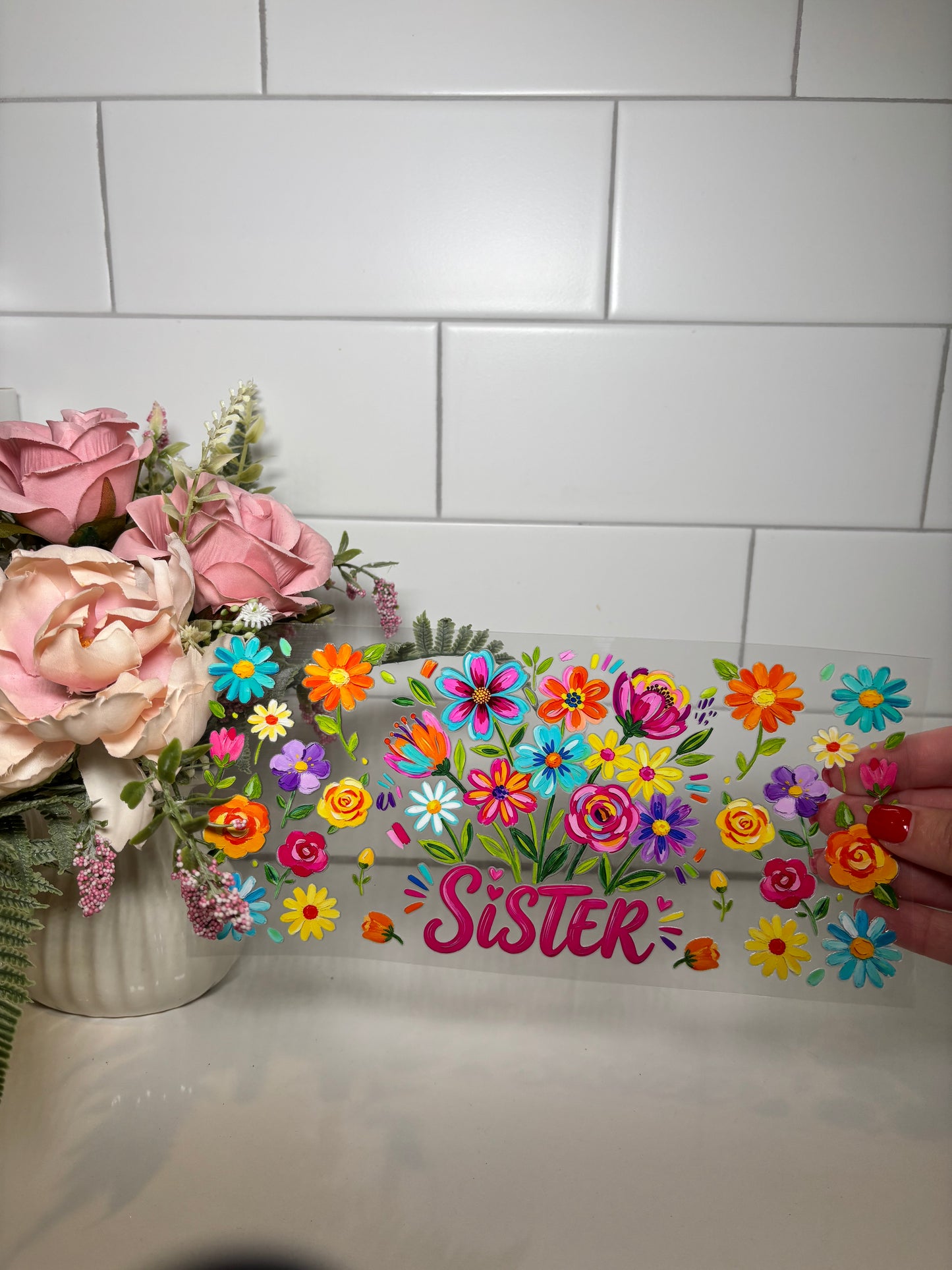 4-Floral Sister UV DTF Cup Wrap