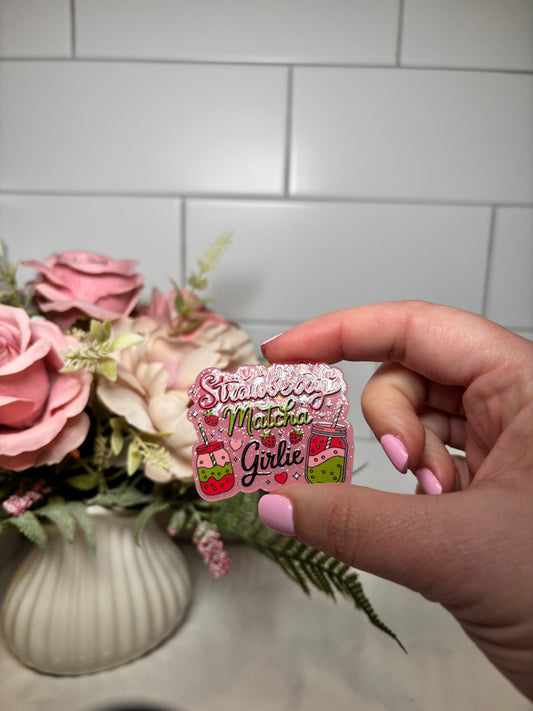 Strawberry Matcha Girlie Acrylic Flatback