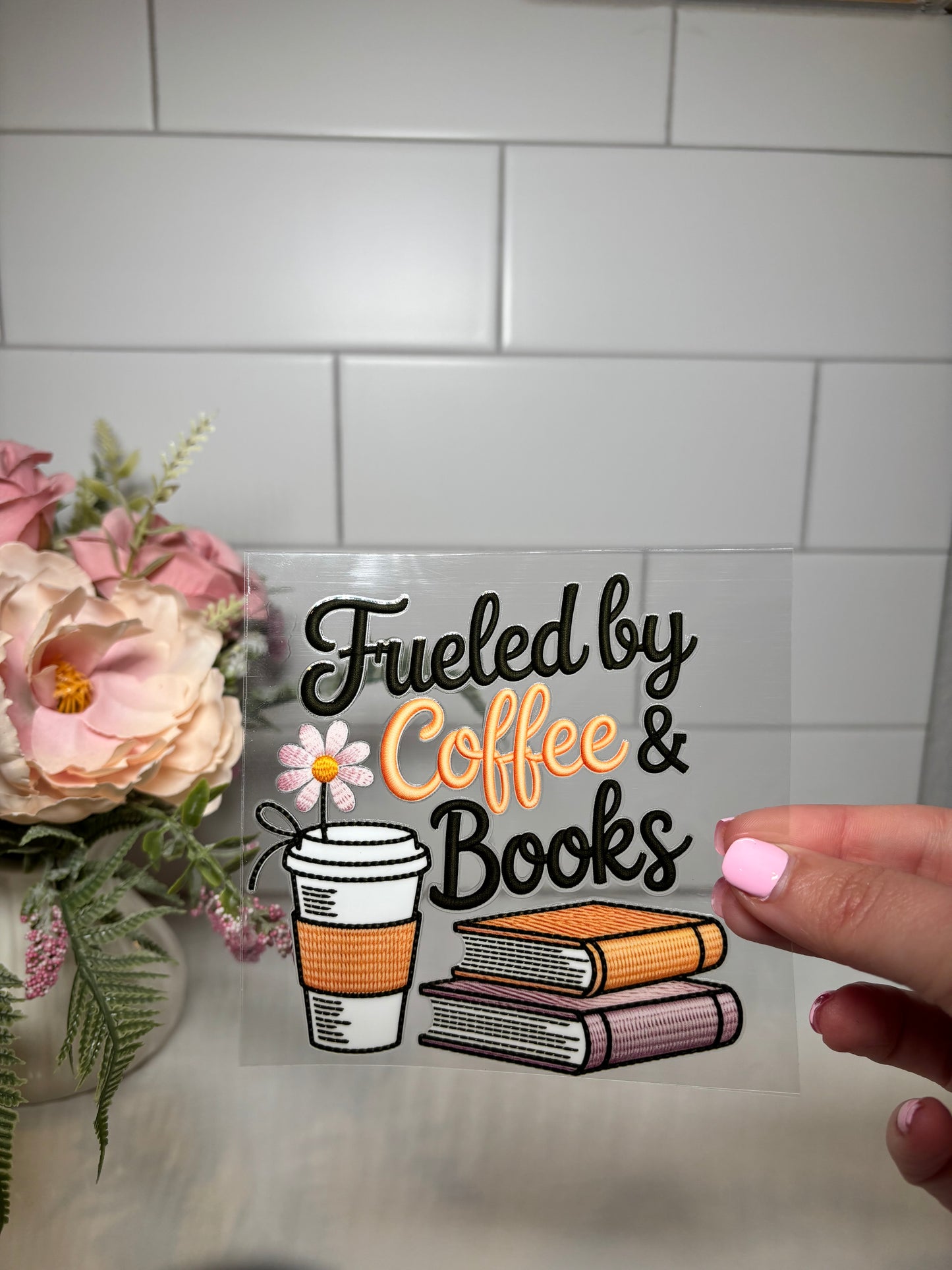 Coffee and Books UV Decal