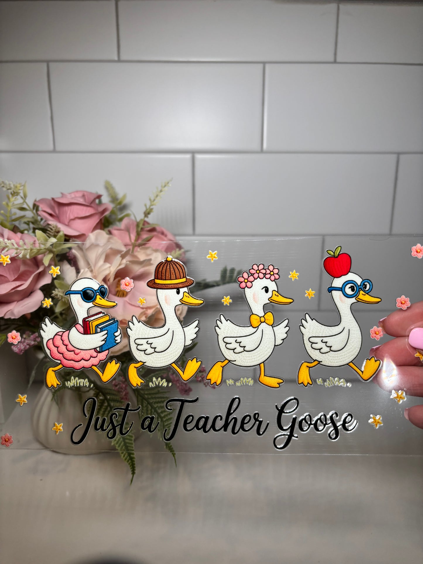 Teacher Goose UV DTF Cup Wrap