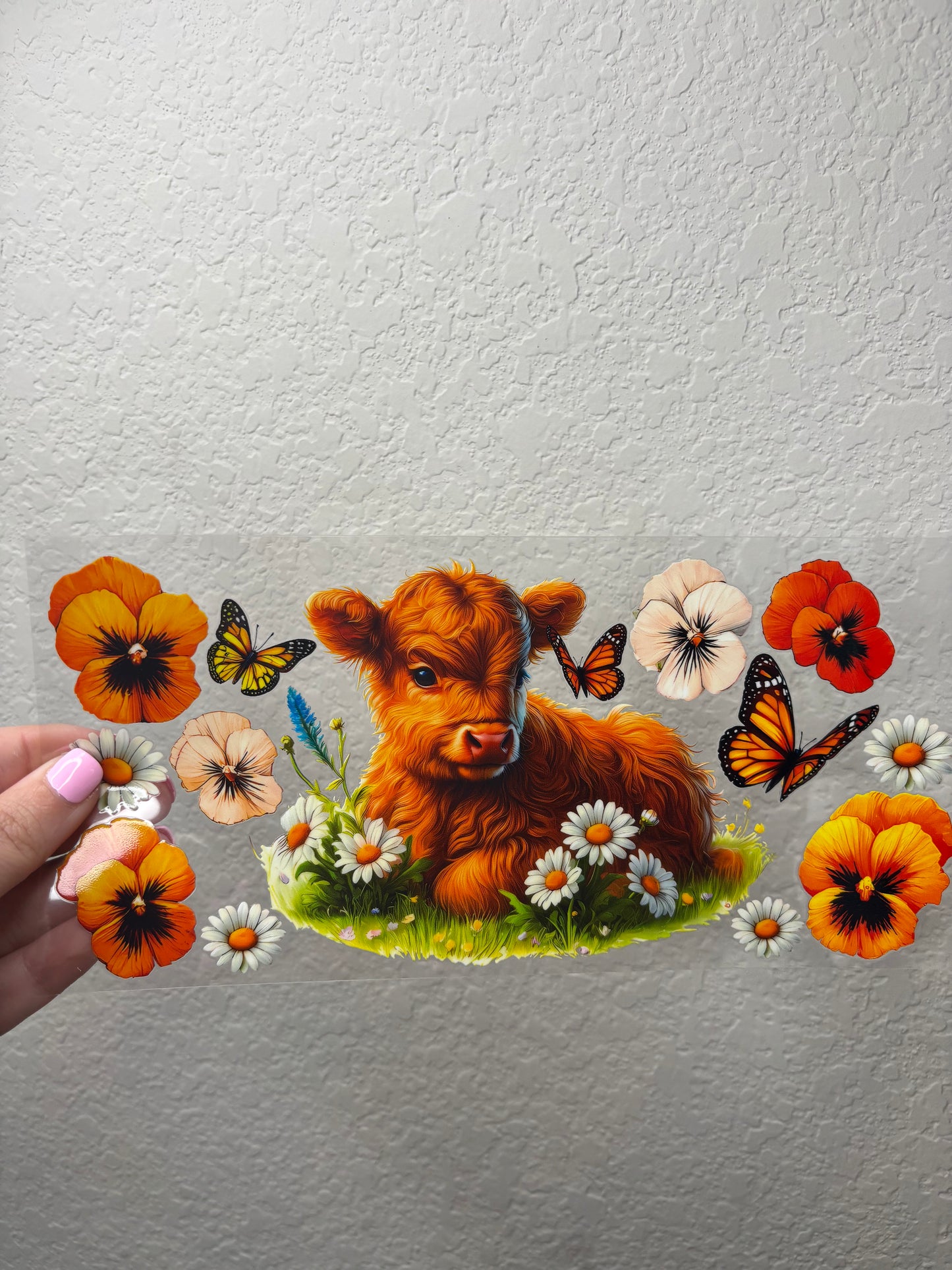 Highland Cow Orange UV DTF Cup Wrap