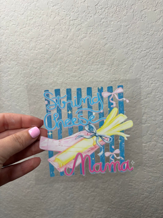 String Cheese Mama UV DTF Decal