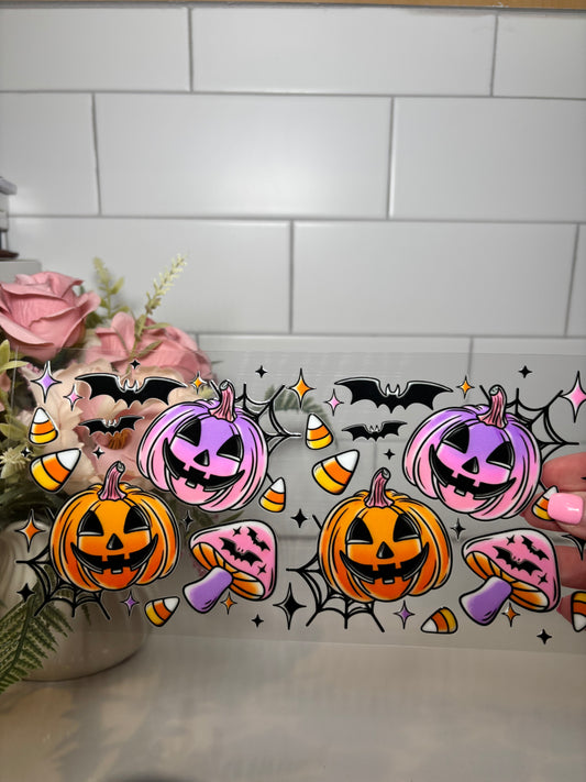 2-Purple and Orange Pumpkins UV DTF Cup Wrap