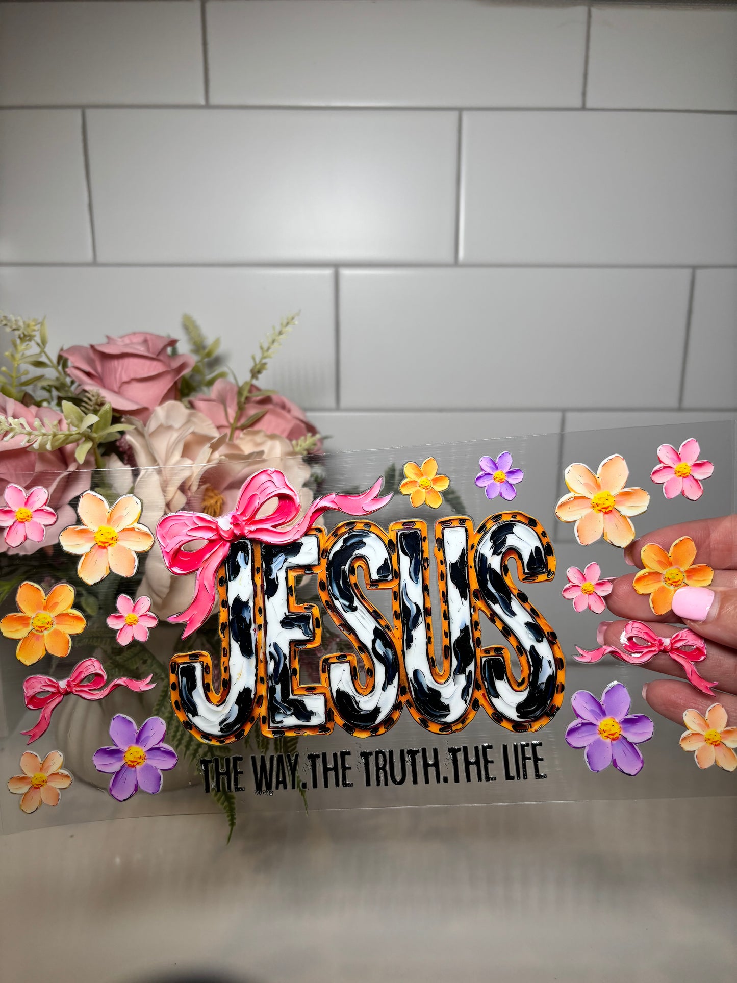 Jesus Paint UV DTF Cup Wrap