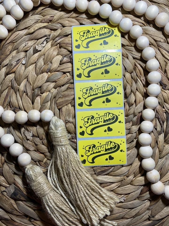 Retro Fragile Thermal Sticker