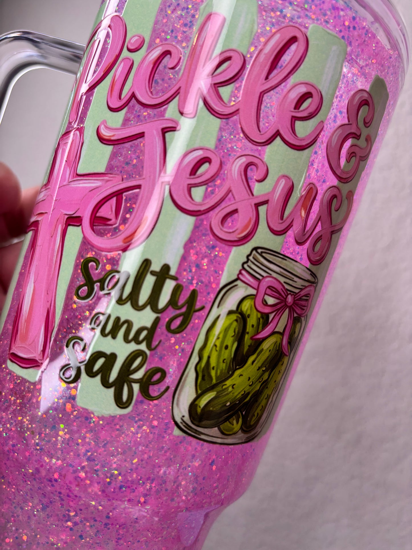 Pickles and Jesus 30 Ounce Snowglobe Tumbler