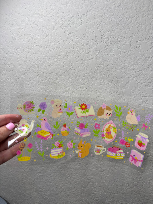 Cute Animal Tea Party UV DTF CUp Wrap