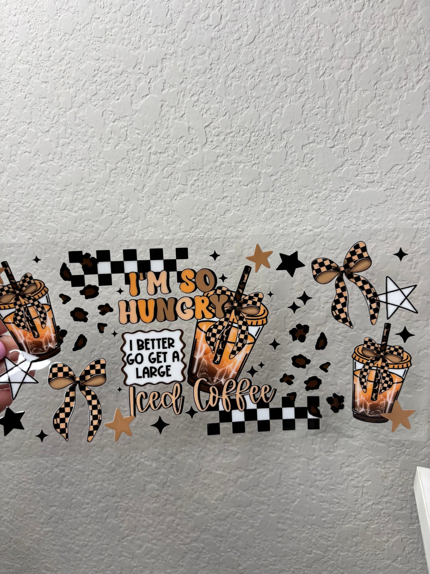 Hungry Iced Coffee UV DTF Cup Wrap
