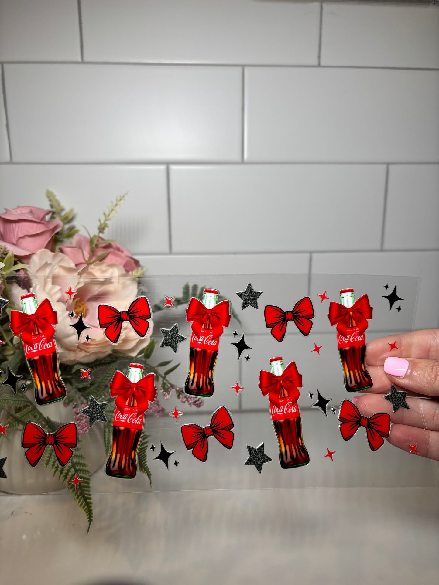 C Soda and Bows UV DTF Cup Wrap
