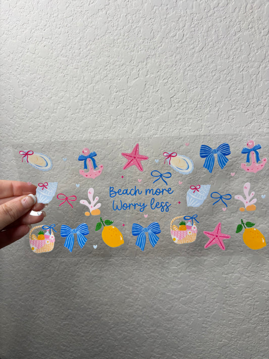 Blue Beach UV DTF Cup Wrap