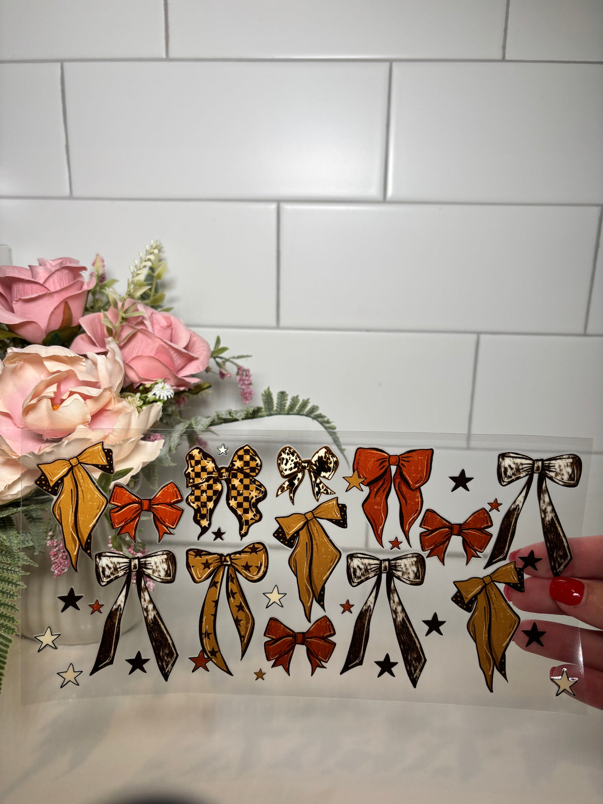 4-Neutral Bow UV DTF Cup Wrap