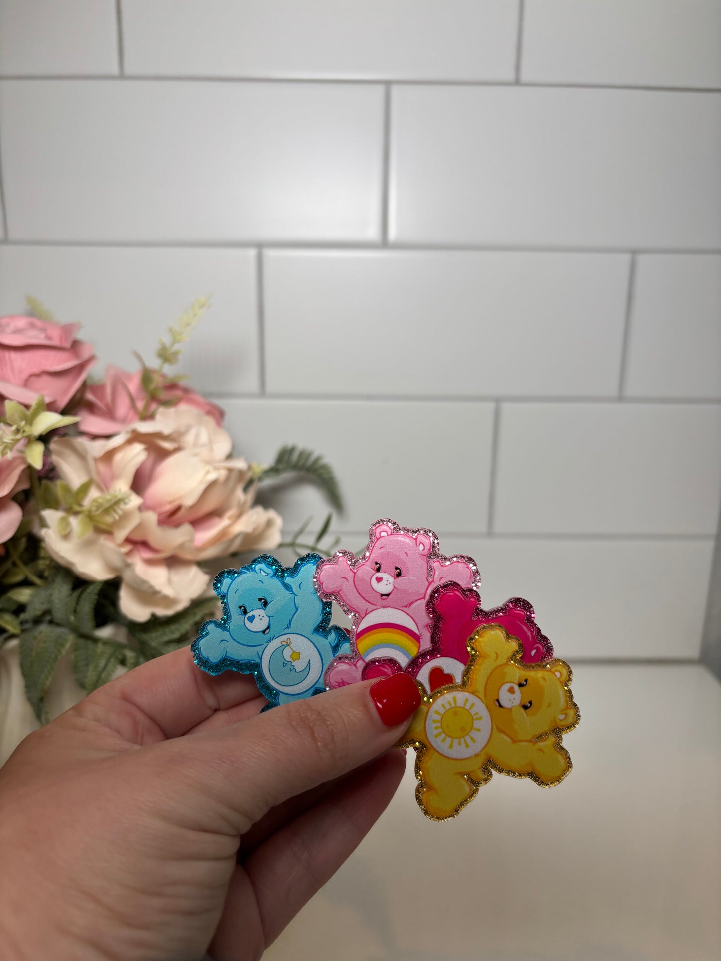 4-Friendship Bear Set of 4 Acrylic Flatbacks