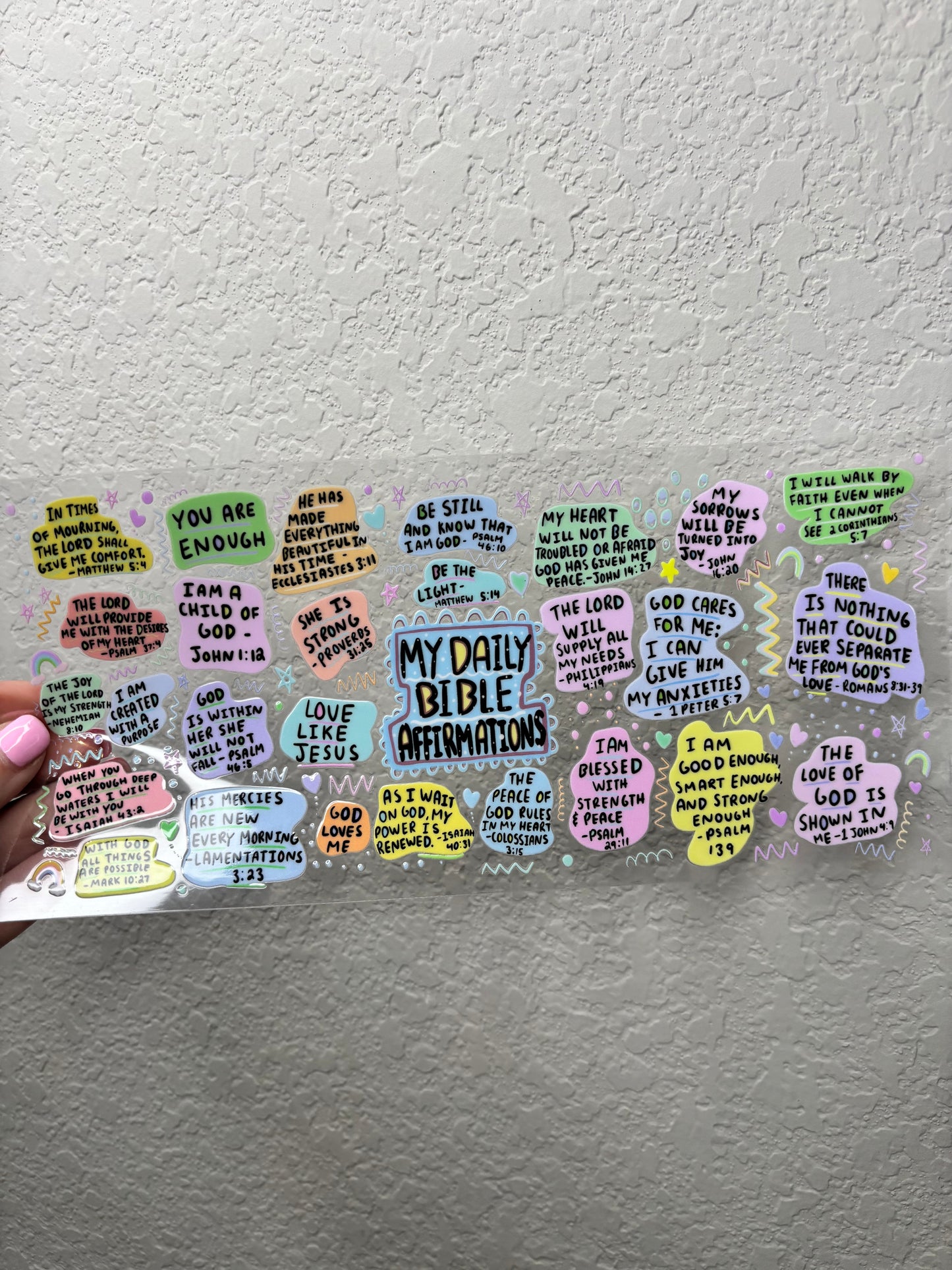 Bible Affirmations UV DTF Cup Wrap