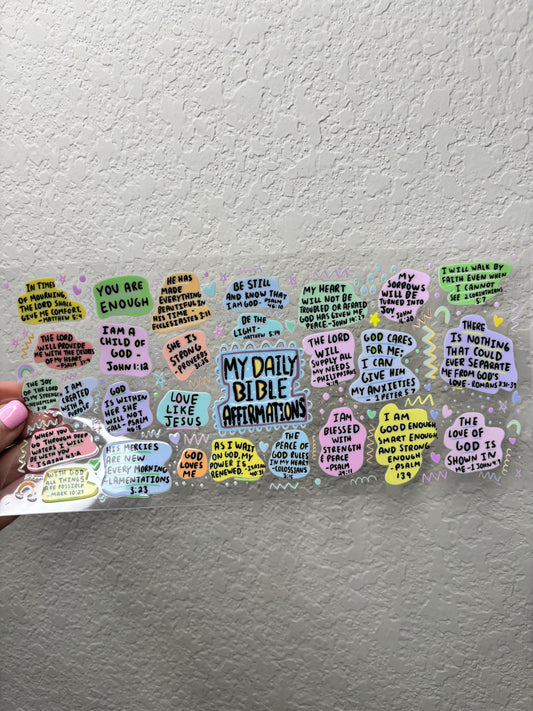 Bible Affirmations UV DTF Cup Wrap