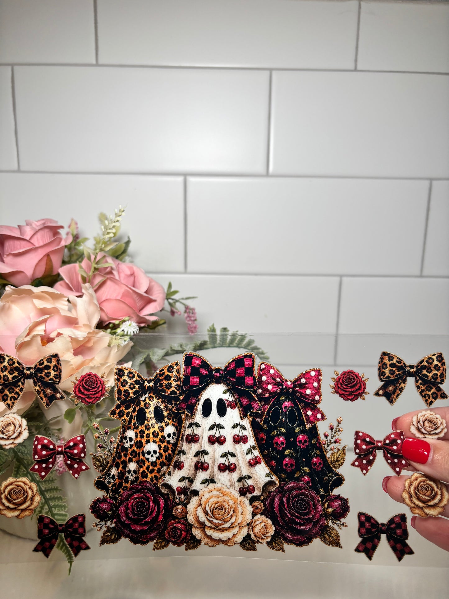 6-Ghost and Roses UV DTF Cup Wrap