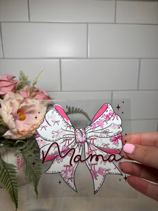 Mama Pink Bow Decal