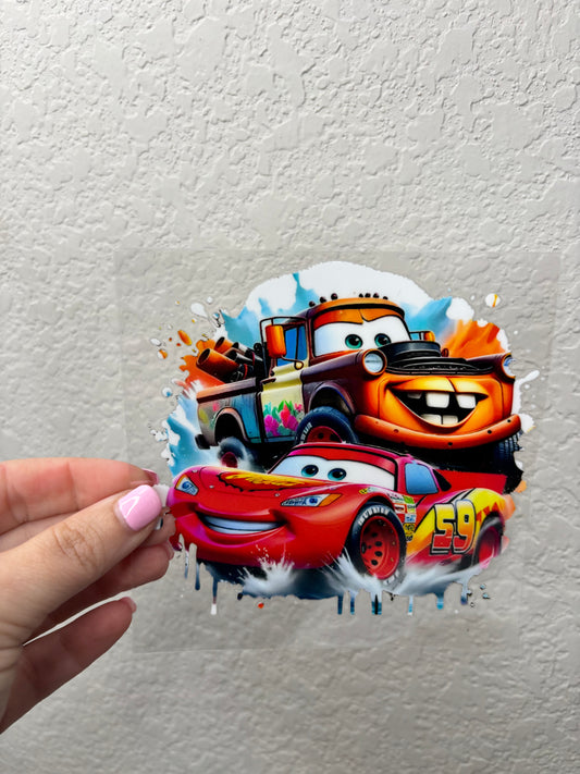 Fast Car and Tow Truck UV DTF Decal