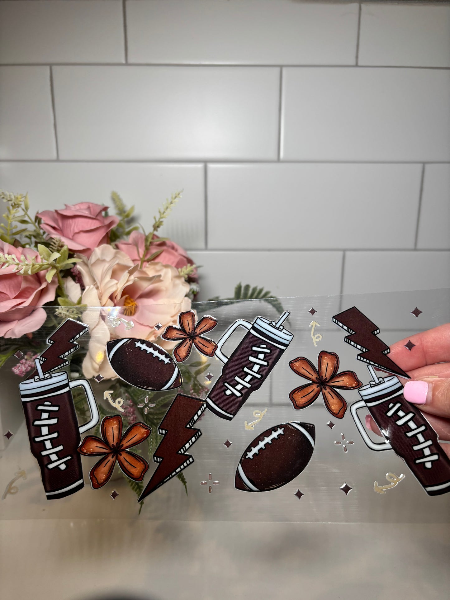 Football UV DTF Cup Wrap
