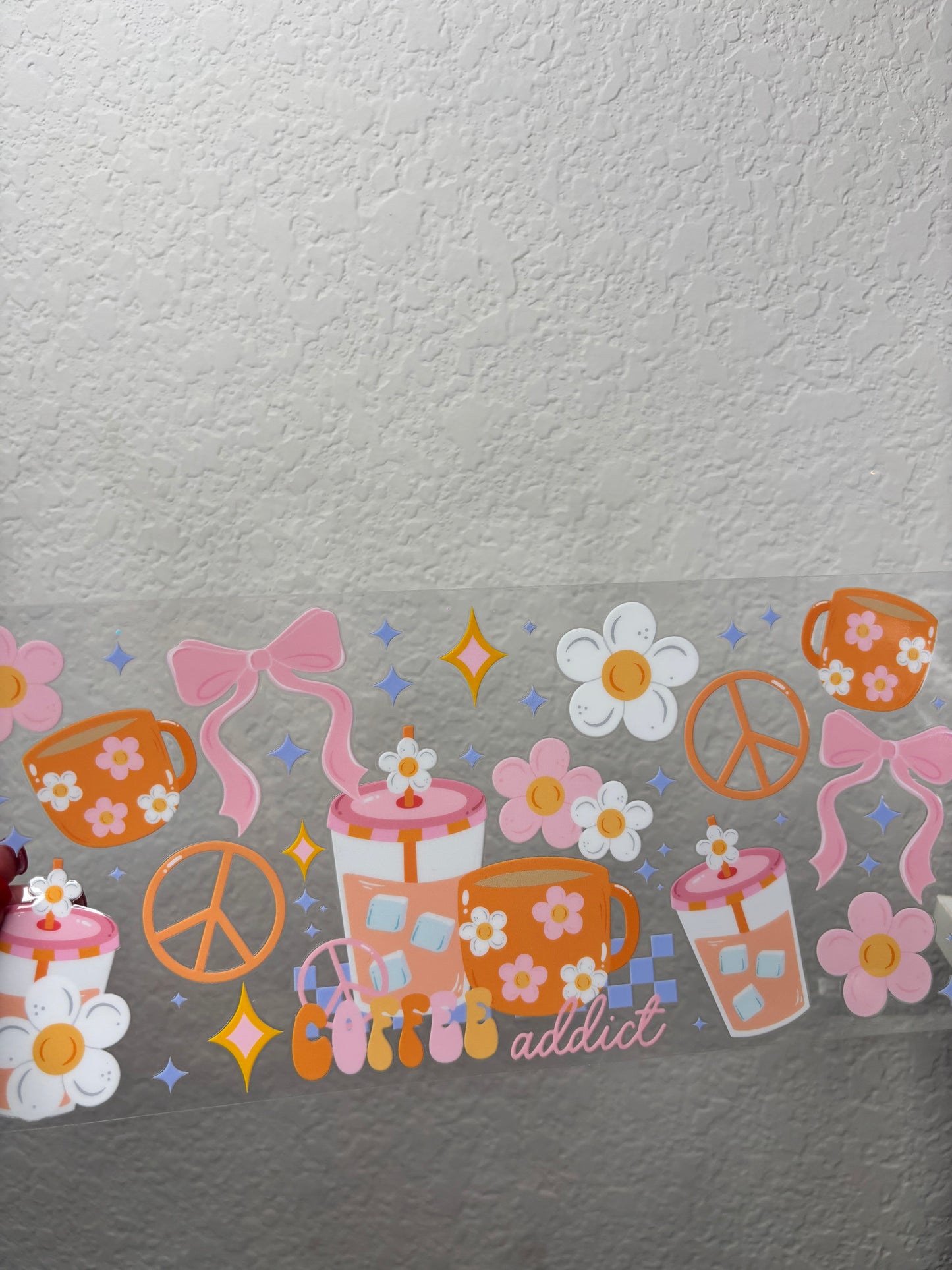 Peace and Coffee UV DTF Cup Wrap