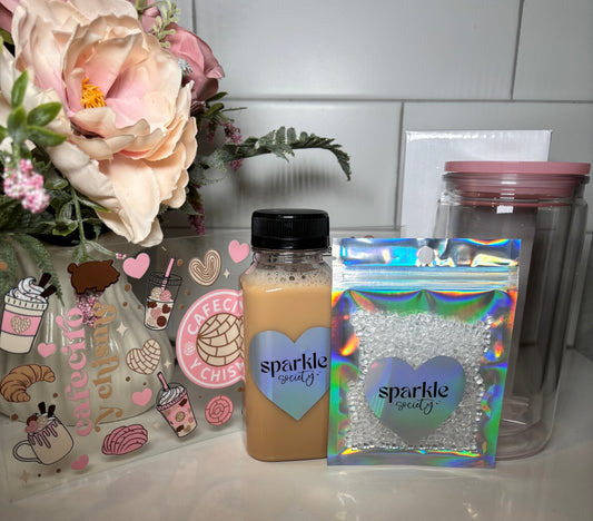 Coffee Snowglobe Tumbler Kit – 16 oz DIY Craft Kit