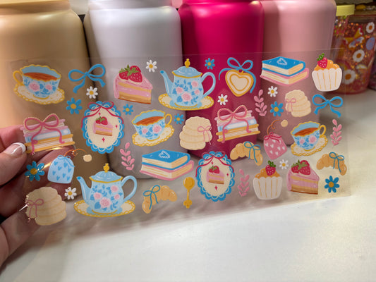 Blue Tea UV DTF Cup Wrap