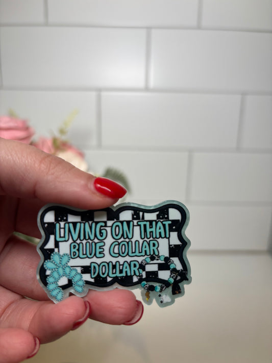 4-Blue Collar Acrylic Flatback