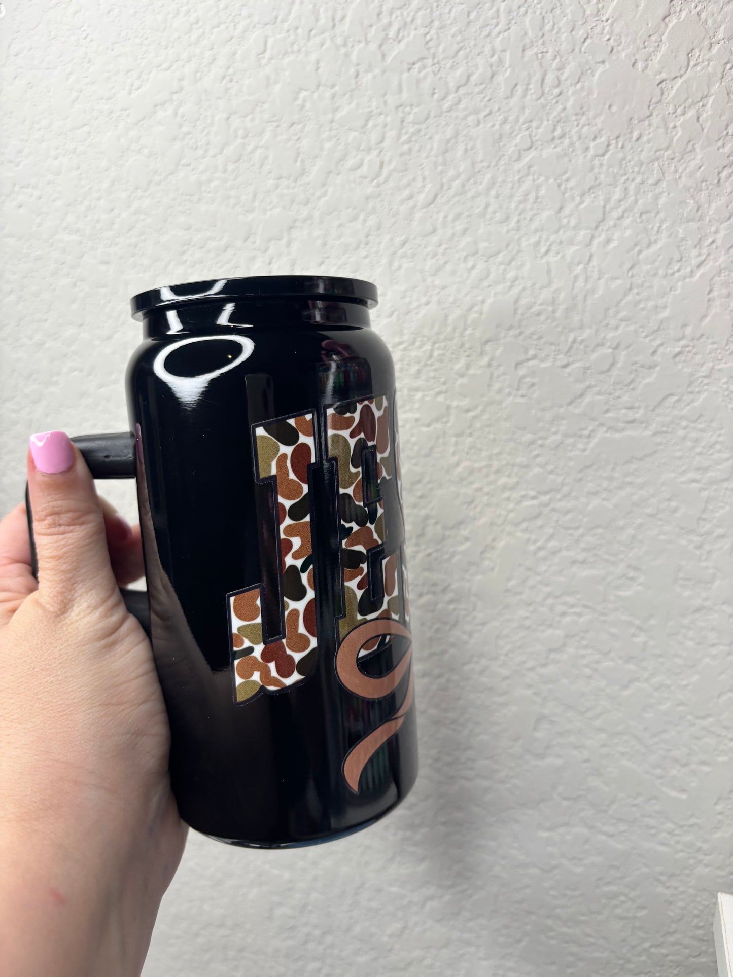 Camo Jesus Black 16 Ounce Stainless