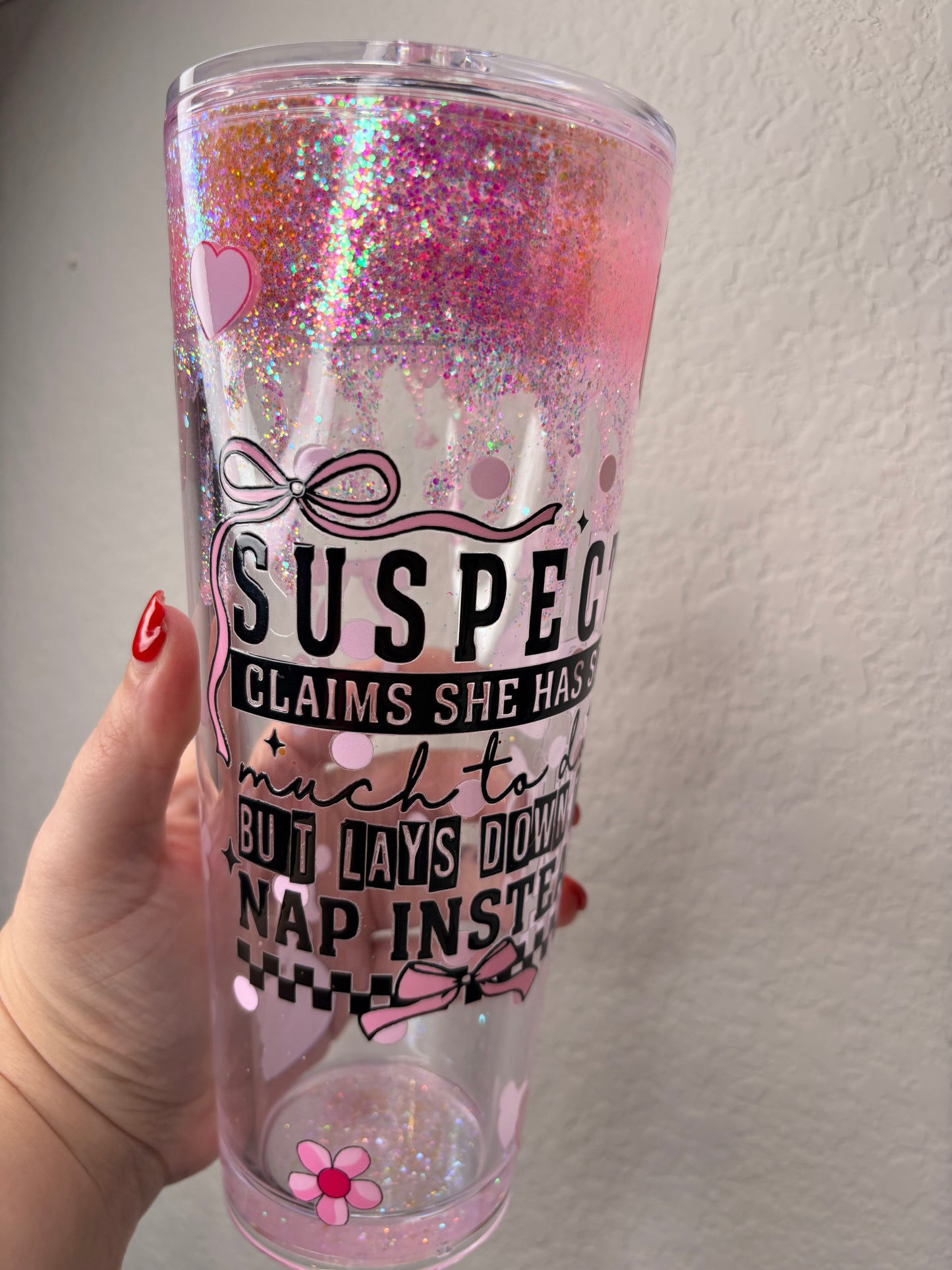 Suspect Swan Waterfall 24 Ounce Acrylic Snowglobe Tumbler