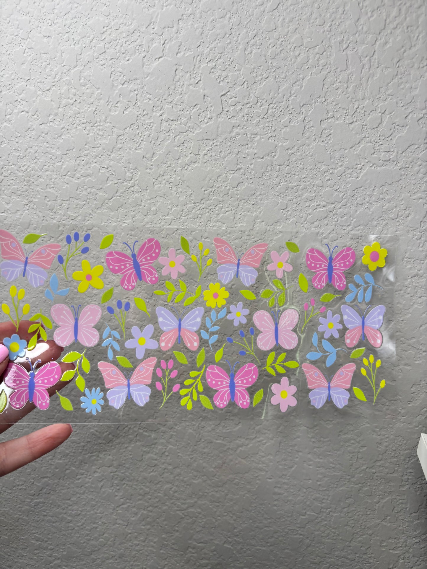 Pastel Butterflies UV DTF Cup Wrap