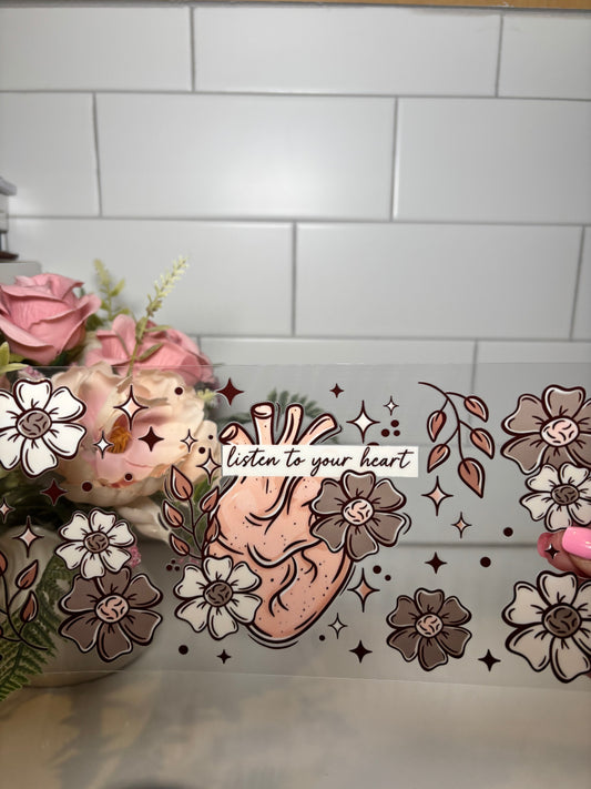 2-Listen to your Heart UV DTF Cup Wrap