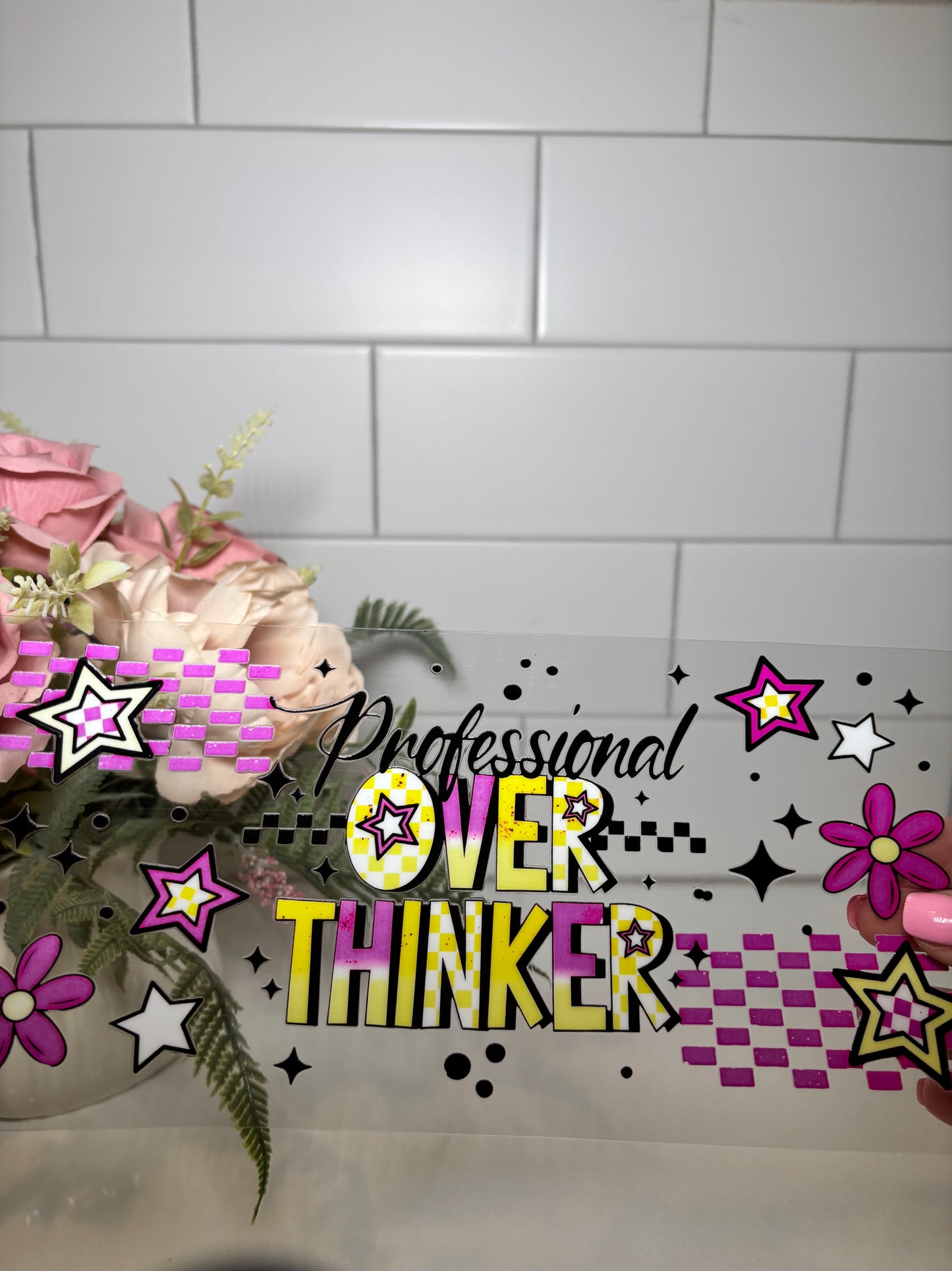 1-Professional Overthinker UV DTF Cup Wrap