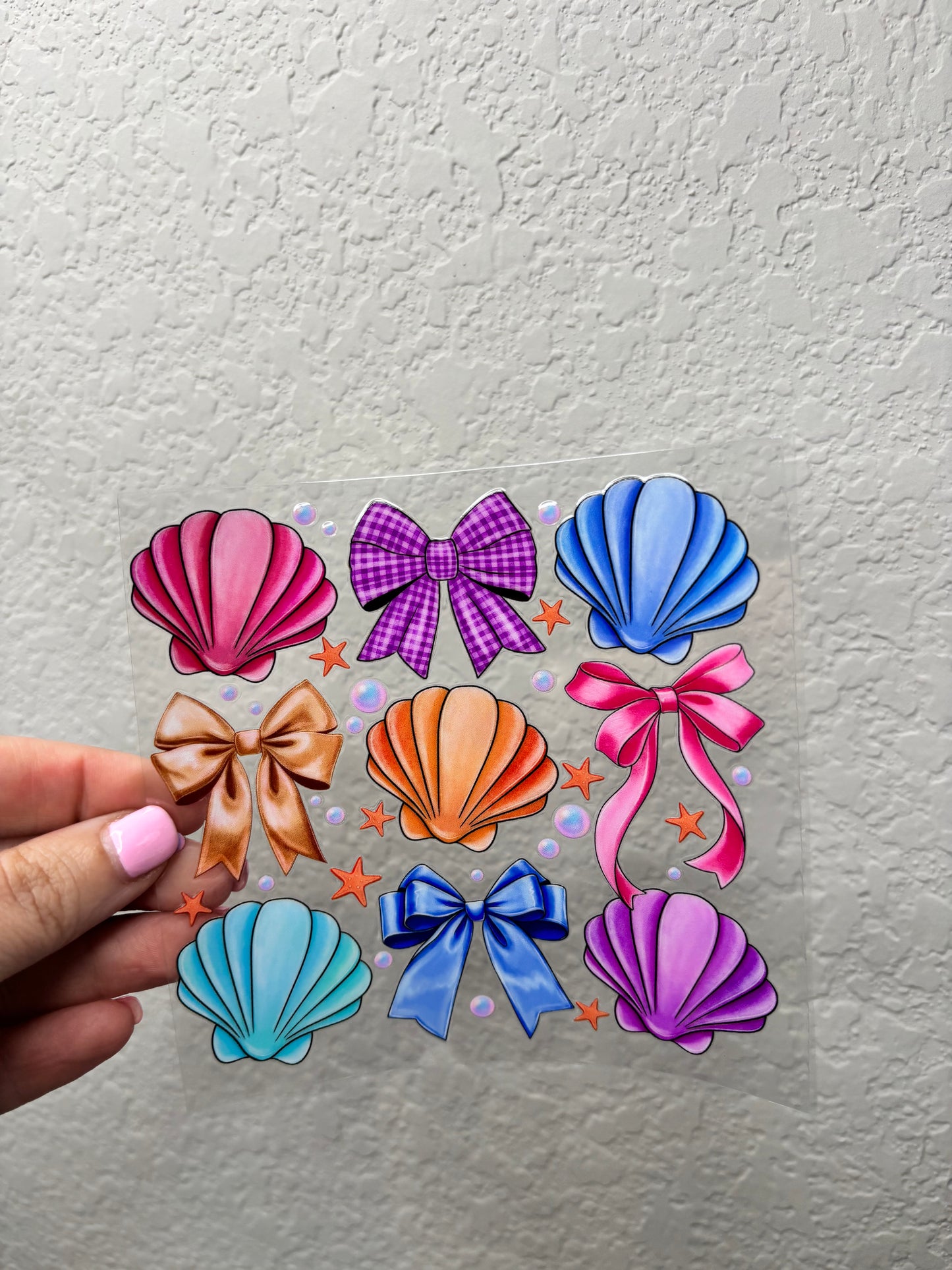 Coquette Seashells UV DTF Decal