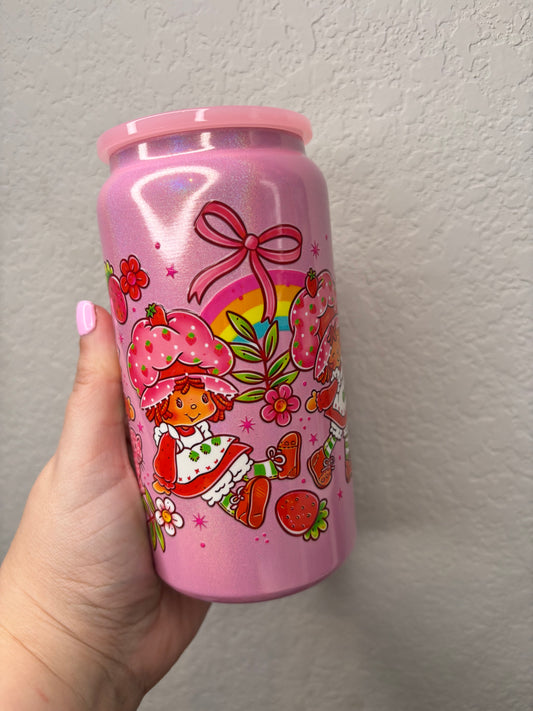 Pink Shimmer Rainbow Strawberry Gril 16 Ounce