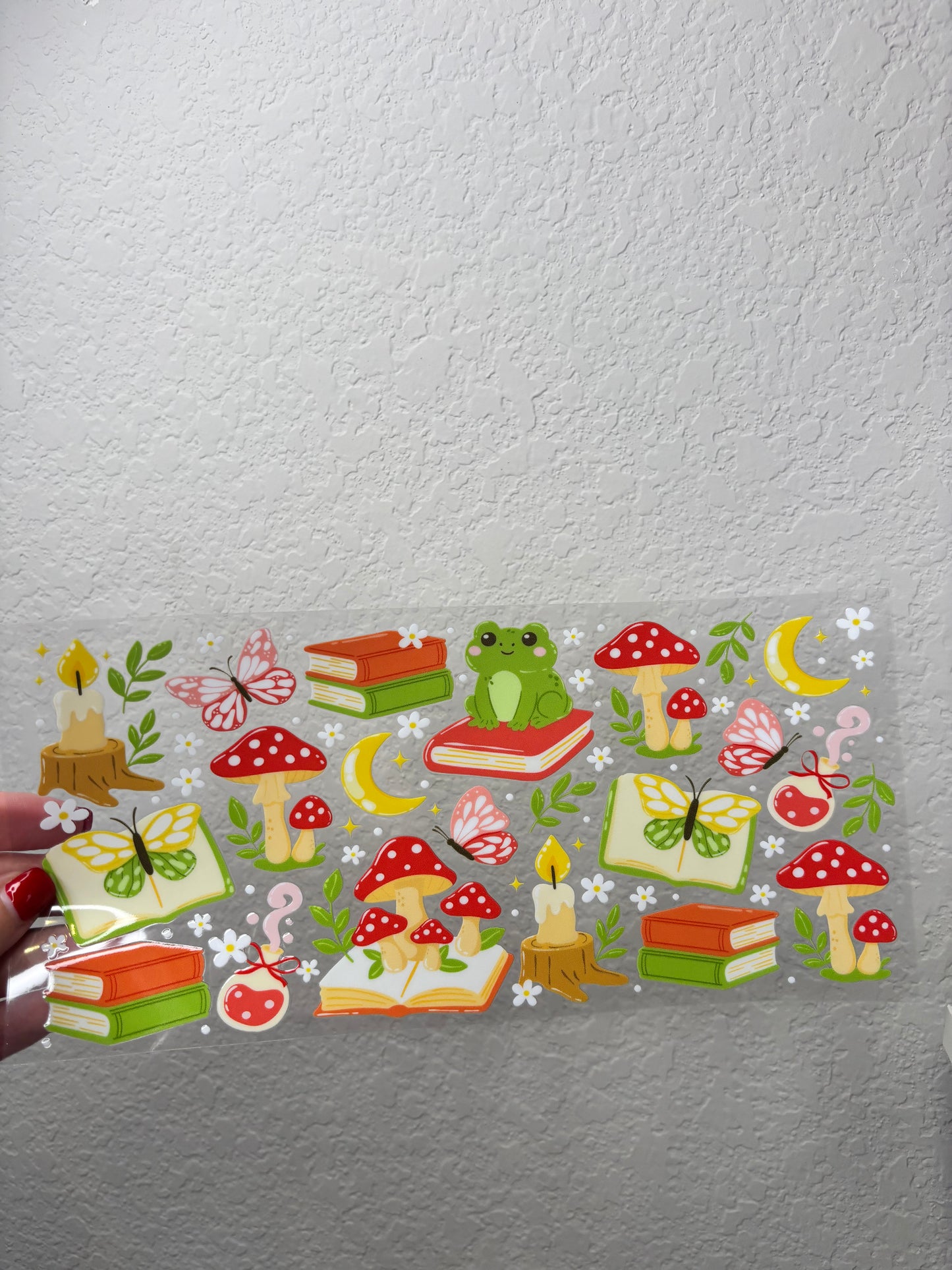 Frog and Mushroom UV DTF Cup Wrap