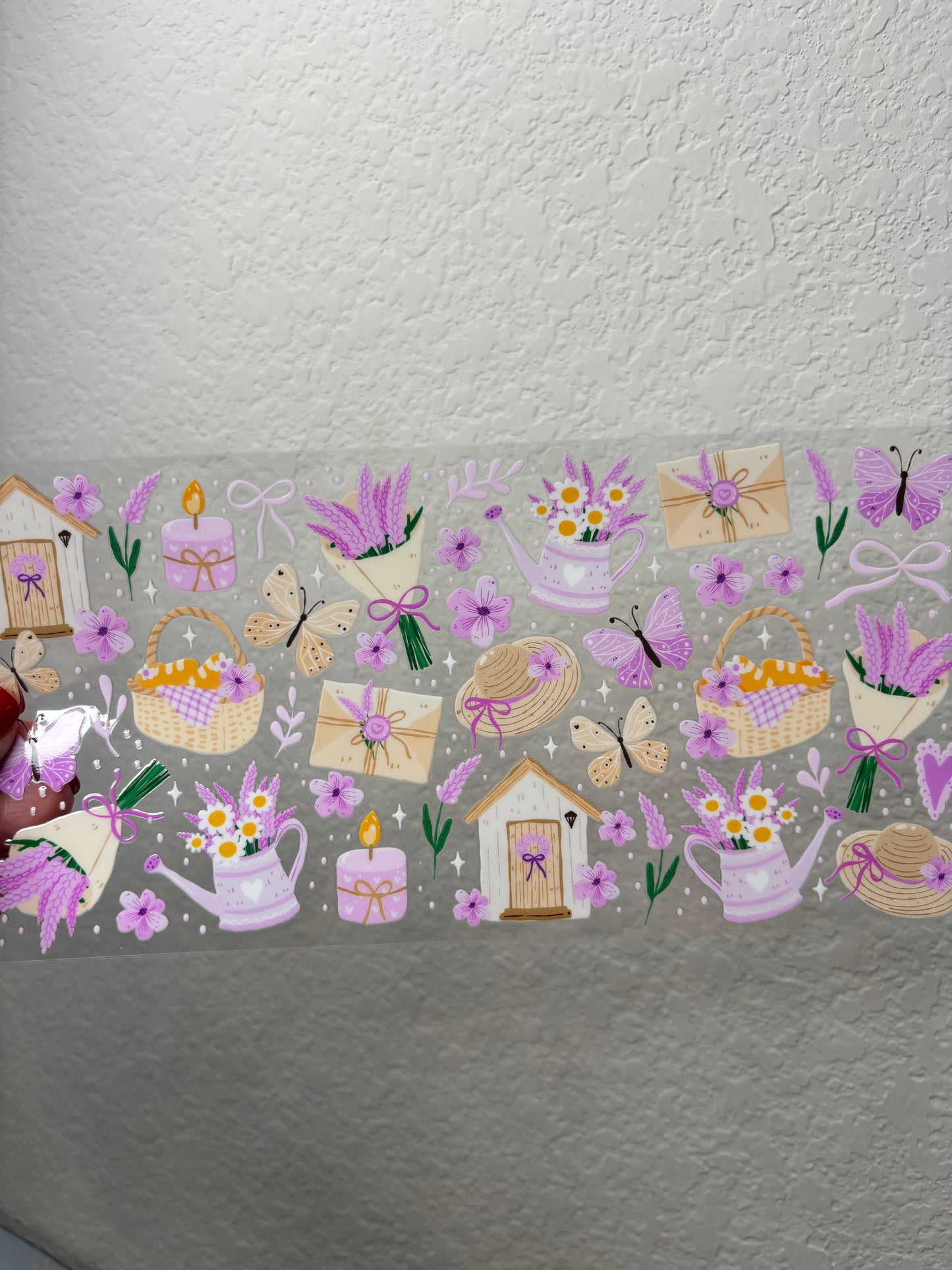 Lavender Picnic UV DTF Cup Wrap