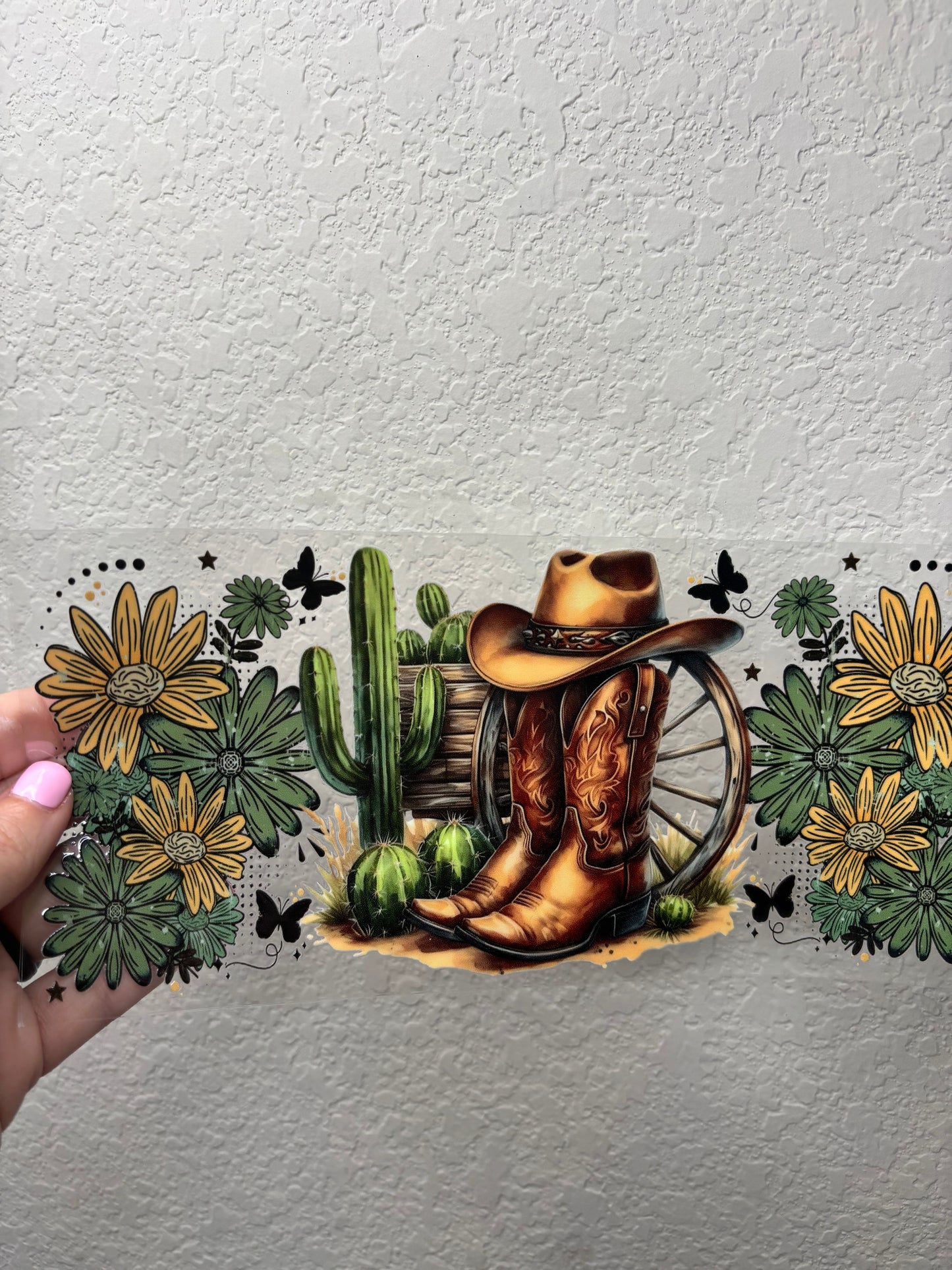 Cacuts and Boots UV DTF Cup Wrap