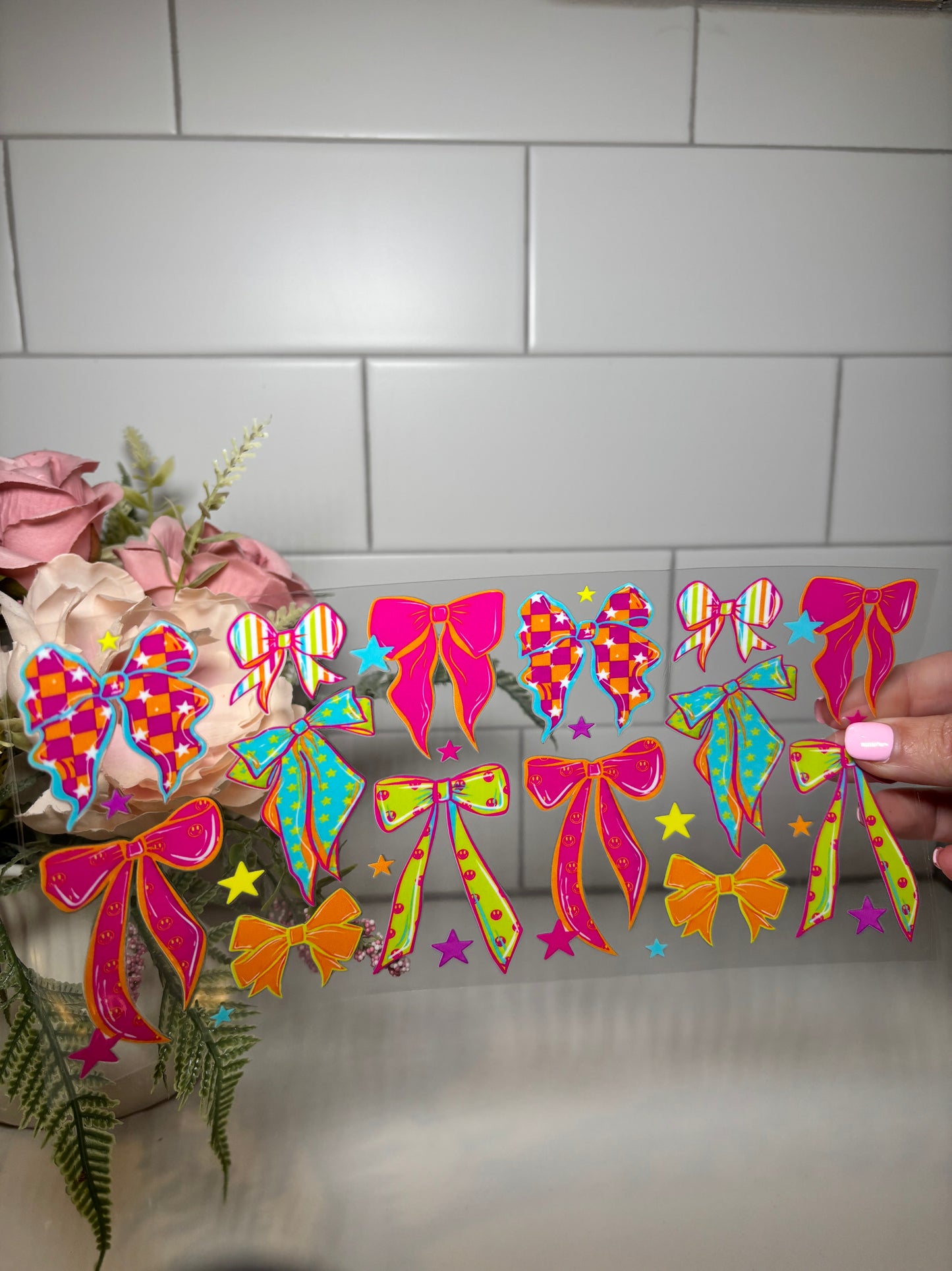 Bright Bow UV DTF Cup Wrap