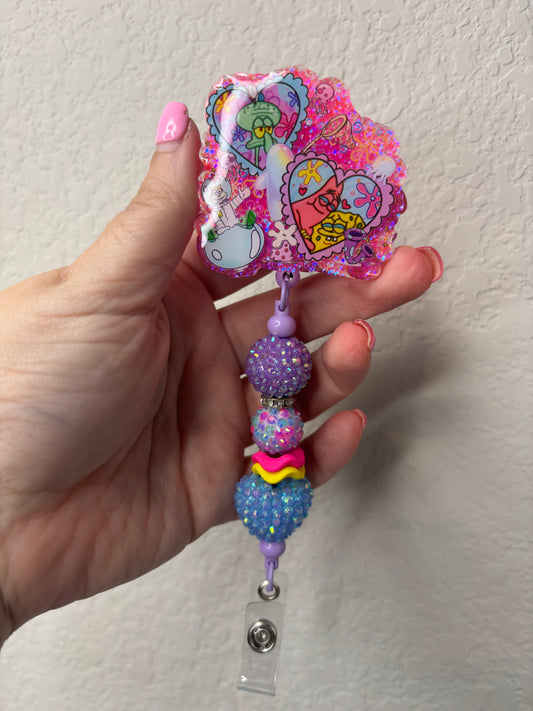 Pink Sponge Badge Reel