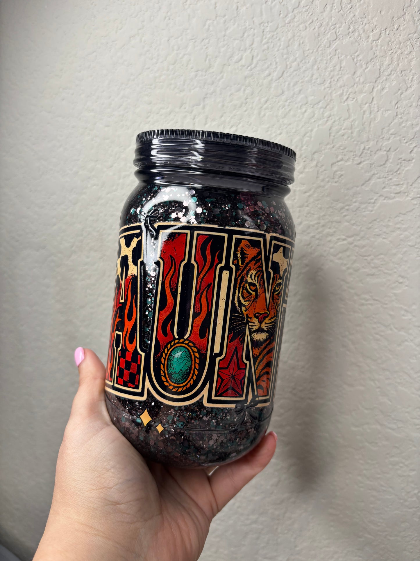Aunt Mason Jar Snowglobe
