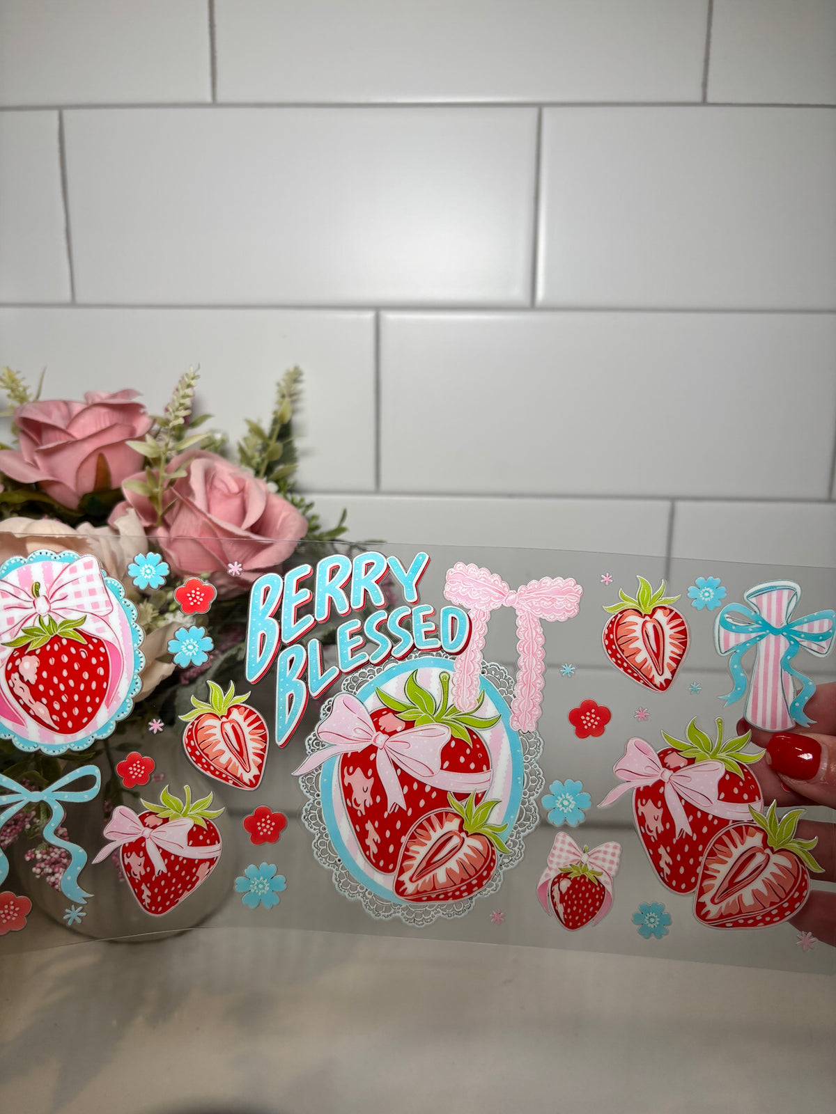 5-Berry Blessed UV DTF Cup Wrap