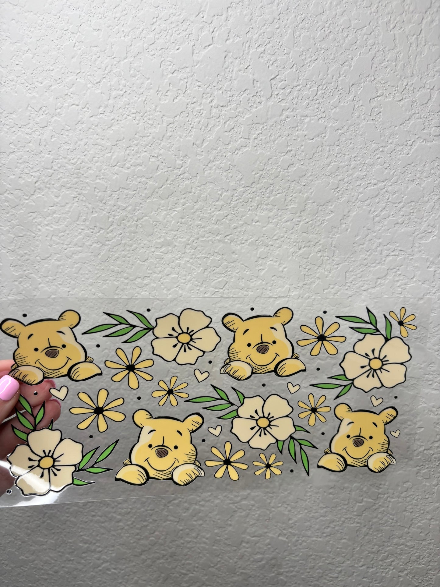 Floral Honey Bear UV DTF Cup Wrap