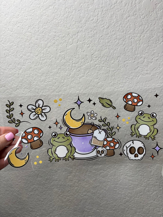 Frog and Mushroom UV DTF Cup Wrap