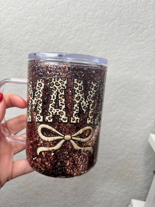 Mama Glitter Acrylic Coffee Cup