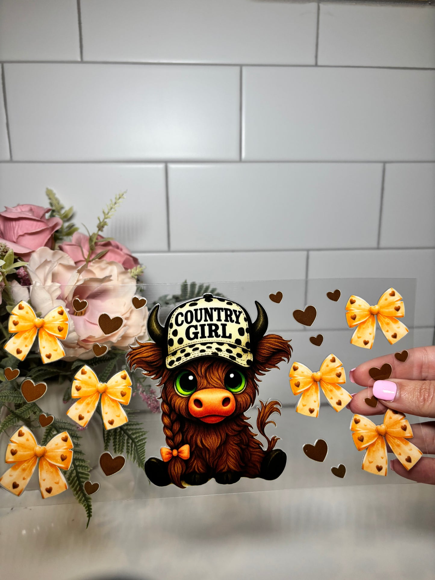 Highland Country Girl UV DTF Cup Wrap