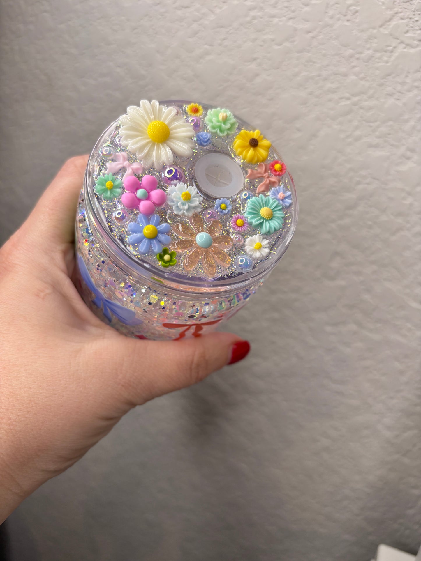 Colorful Bow Snowglobe Tumbler