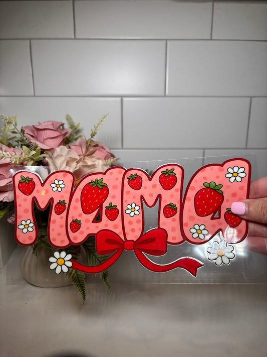 Mama Strawberry UV DTF Cup Wrap