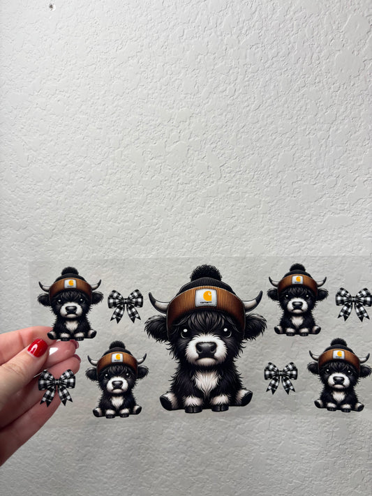 Cow Beanie UV DTF Cup Wrap