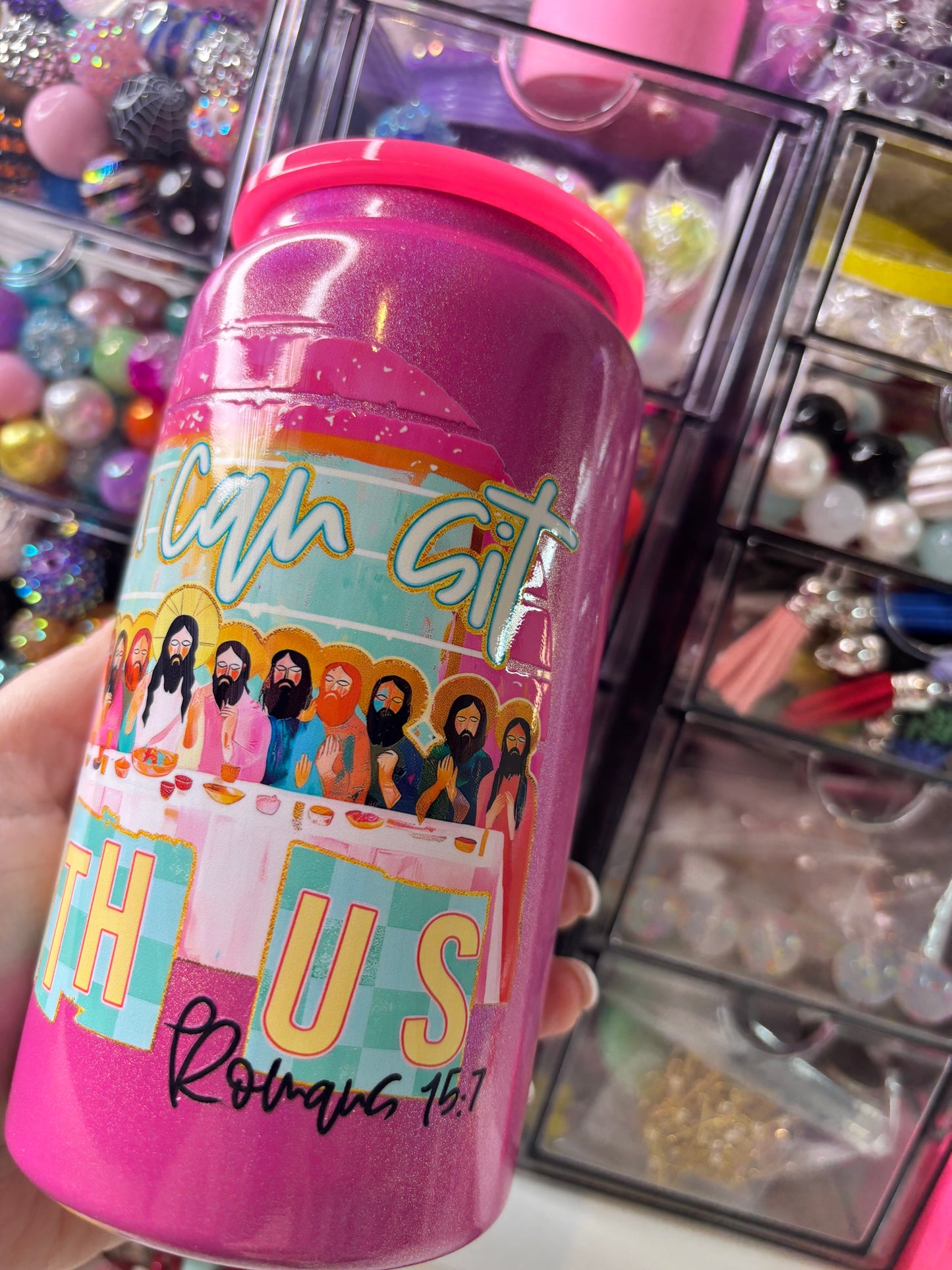 Shimmer Stainless Steel “You Can Sit With Us” 16oz Cup