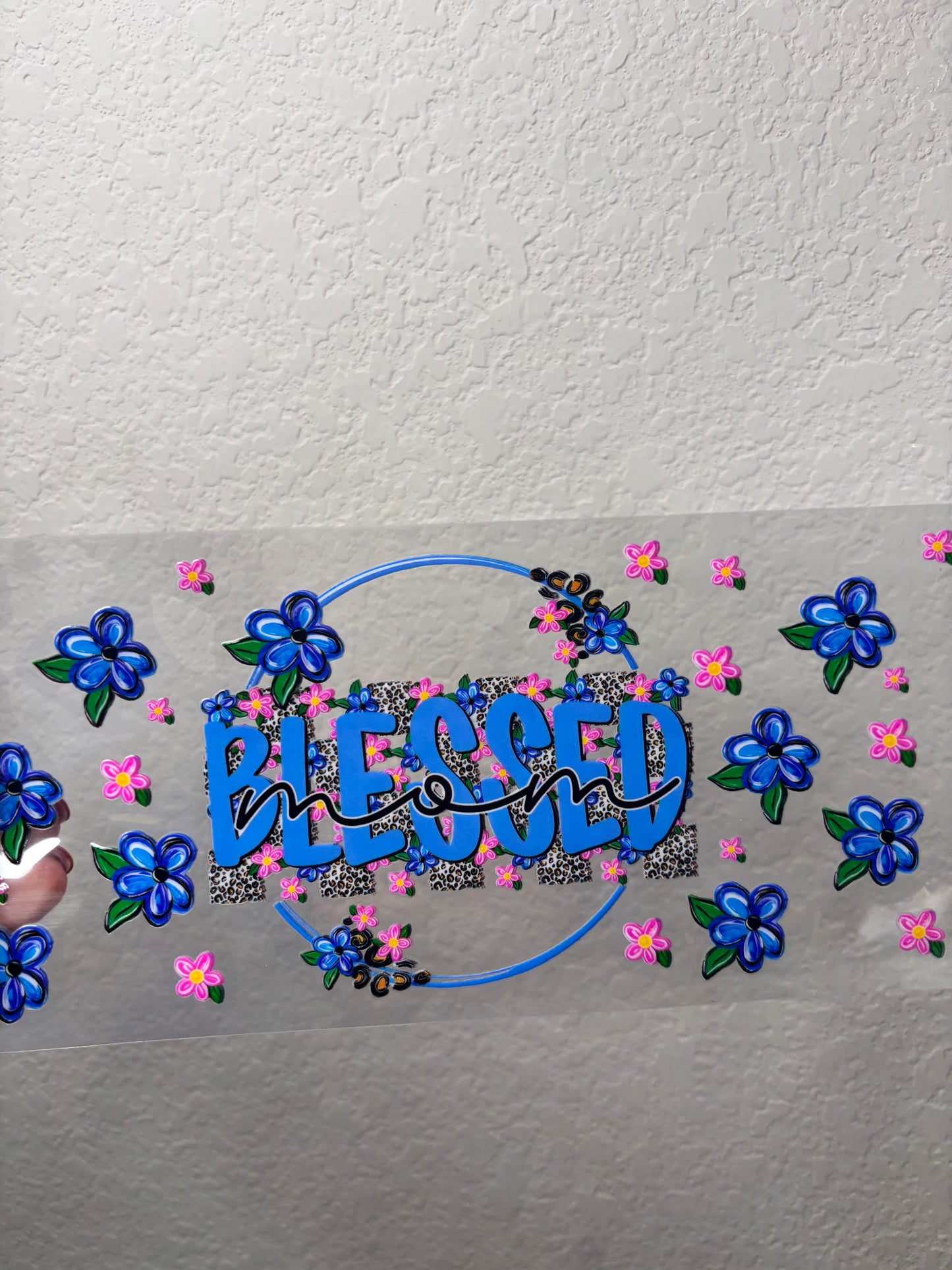 Blessed Mama Blue UV DTF Cup Wrap