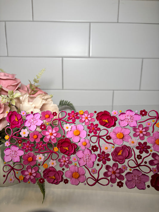 1-Painted Flowers UV DTF Cup Wrap
